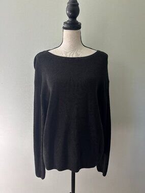 Banana Republic Black Ribbed Boatneck Sweater Medium Like New